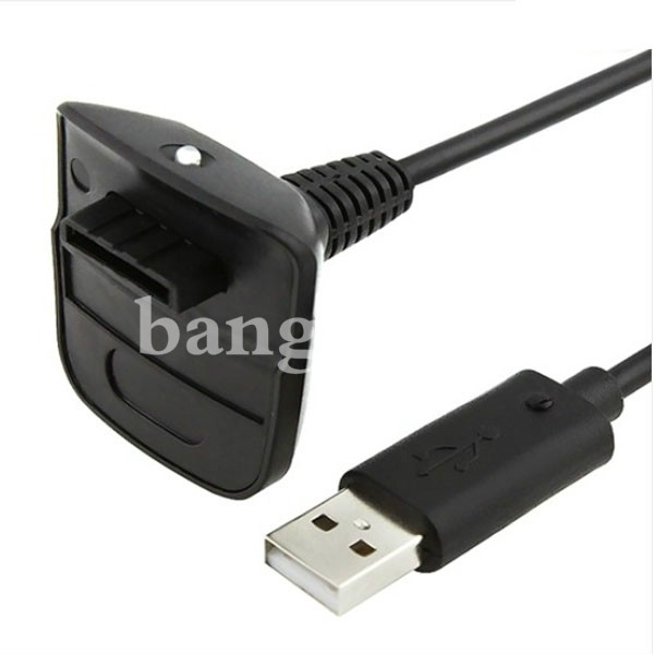 Black Color Wireless Controller USB Charging Cable for Xbox 360 2
